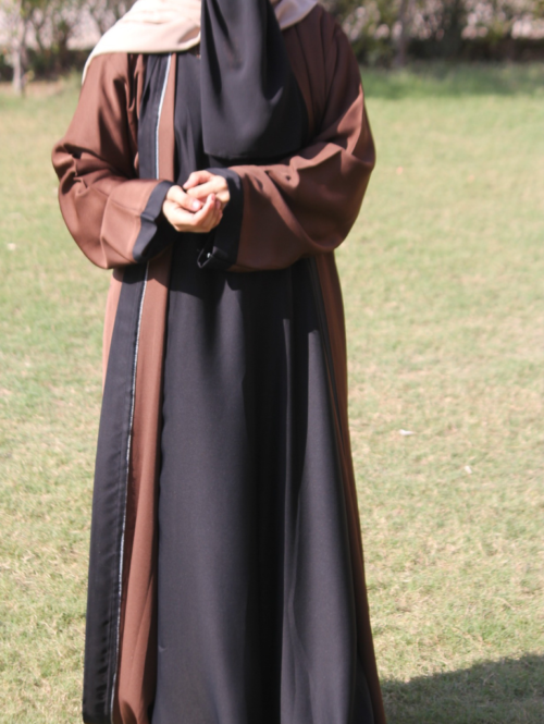 Open Abaya-Brown and Black