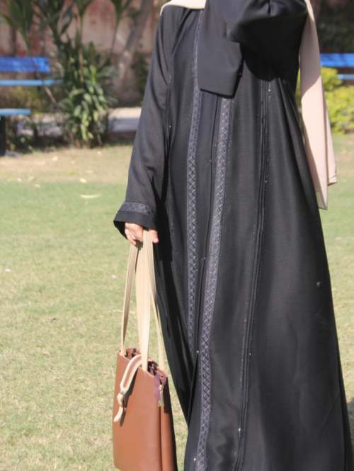 Elegant Button-Down Abaya Black